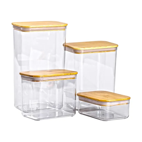 Set of 4 loose food jars with bamboo lids
