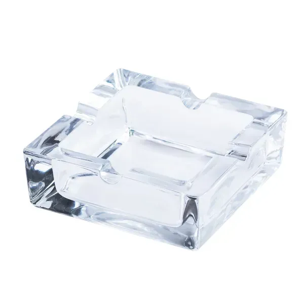 Ashtray glass square square 12*12 cm, transparent