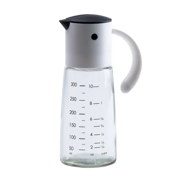 Oil and vinegar bottle 300 ml with gravity cap, gray