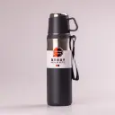 Thermos with cup and strap 600 ml, gray
