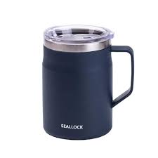 550 ml stainless steel thermos mug with seal lock lid, dark blue