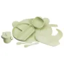 Set of silicone tableware for children Vedmedyk 7 items, green