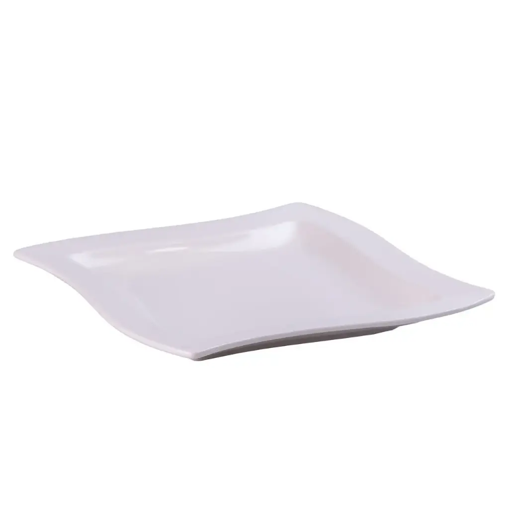 Flat porcelain square plate 26 cm