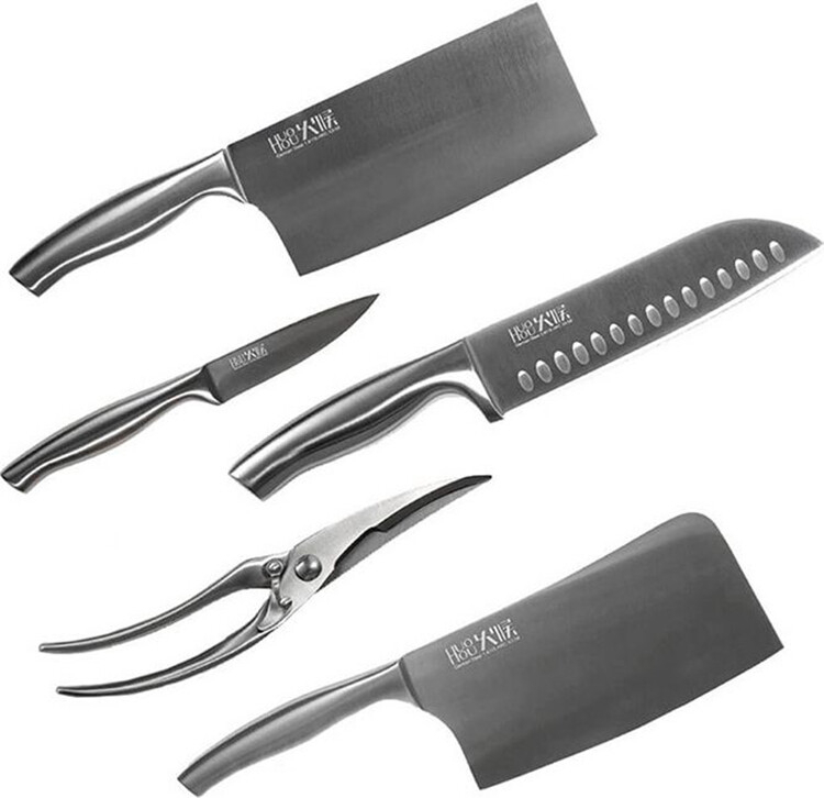 Набір кухонних ножів Xiaomi HuoHou Stainless Steel Kitchen Knife Set (HU0014) 5шт.+підставка K