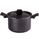 Aluminum saucepan with metal lid and granite coating, diameter 22 cm