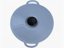 Universal silicone lid for dishes, diameter 23 cm, gray
