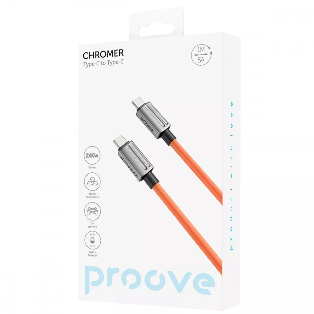 Кабель Proove Chromer Type-C to Type-C 240W (1M)