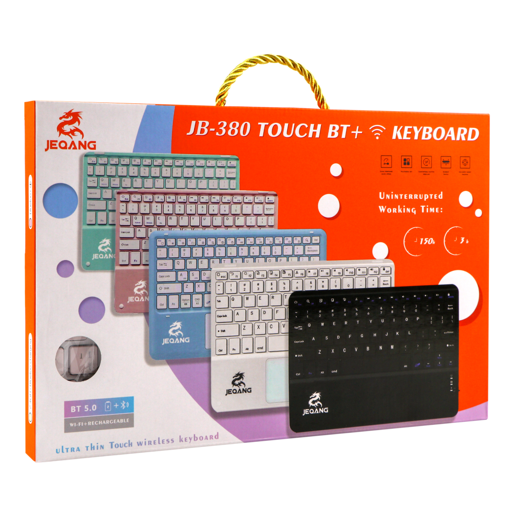 Клавіатура бездротова JEQANG JB-380 bluetooth charging (Білій)