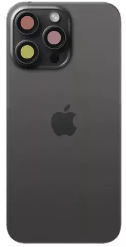 Back glass for Apple iPhone 15 Pro Black Titanium with frame and camera glass