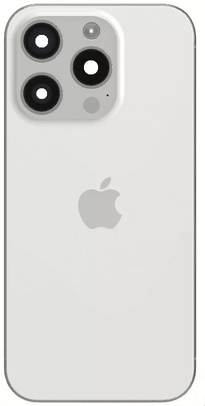 Заднє скло корпусу для Apple iPhone 15 Pro White Titanium (біле) з рамкою та стеклом камери