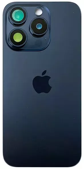 Back glass of the Apple iPhone 15 Pro Max White Titanium case (white) with frame and camera glass