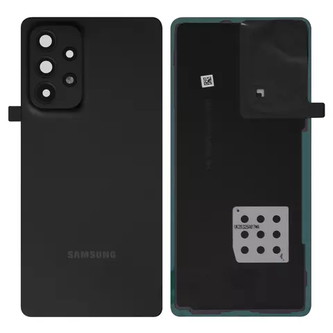 Back cover for Samsung A536 Galaxy A53 5G, black, with camera glass