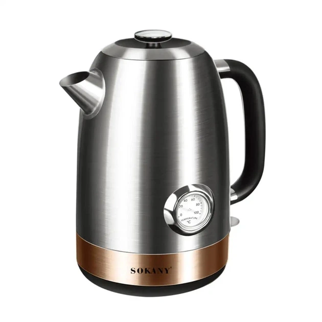 Electric kettle with thermometer Sokany SK-1031 silent stainless steel 1.7 l, steel.