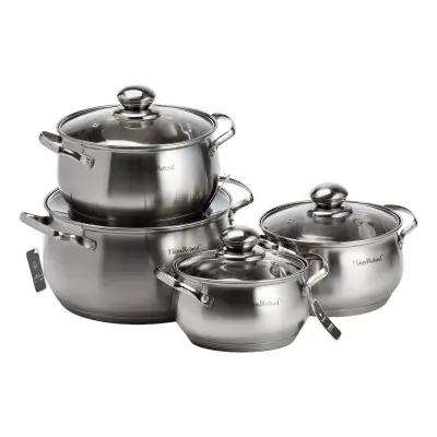 Stainless steel casstlul set of 6.3/3,9/2.9/2.1 l, chrome