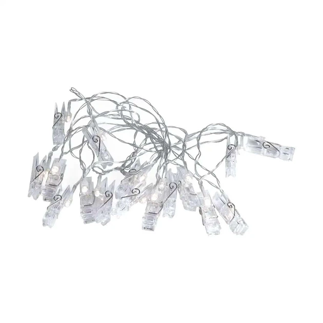 Garland-thread Clothespins 20 LED length 5 meters, warm white
