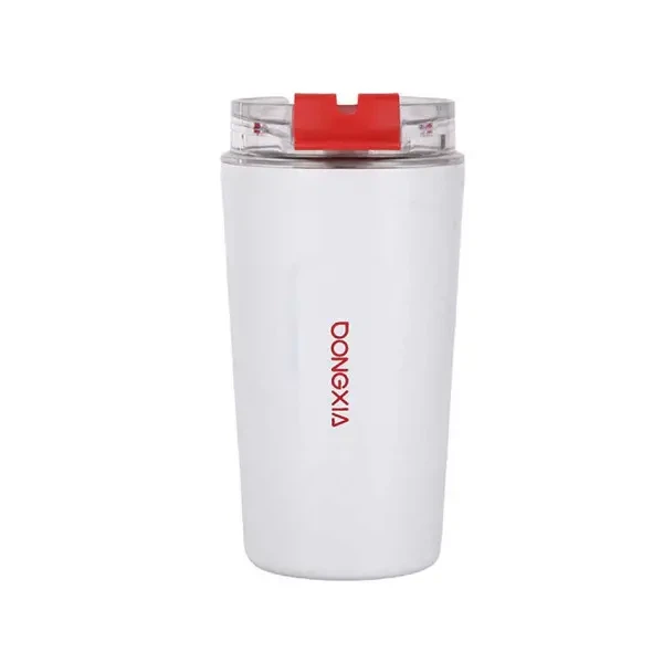 Thermos cup 300 ml with snap-on lid, white