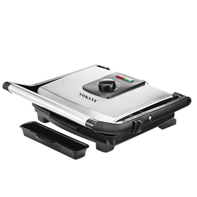 Electric contact grill Sokany SK-202 with thermostat, steel.