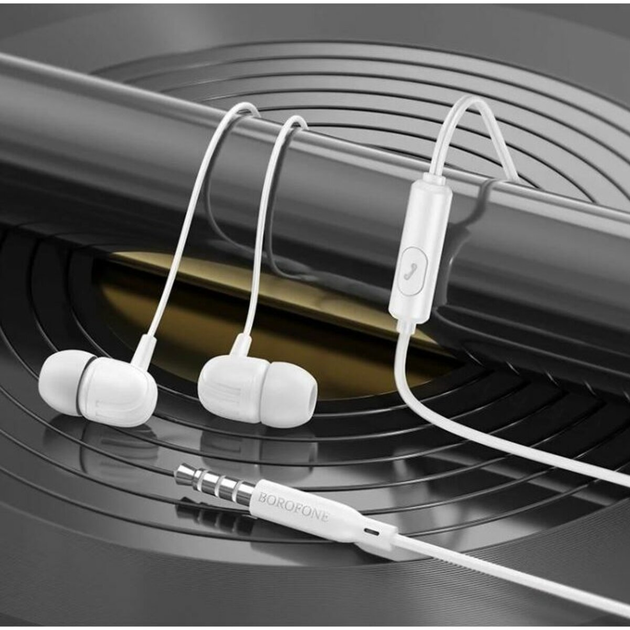 Borofone BM77 Ascending universal headphones with microphone (White)