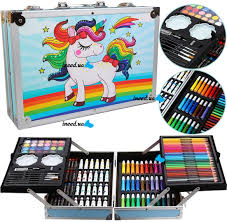 Creativity set in a metal suitcase unicorn 145 items (blue)