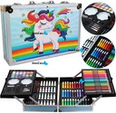Creativity set in a metal suitcase unicorn 145 items (blue)