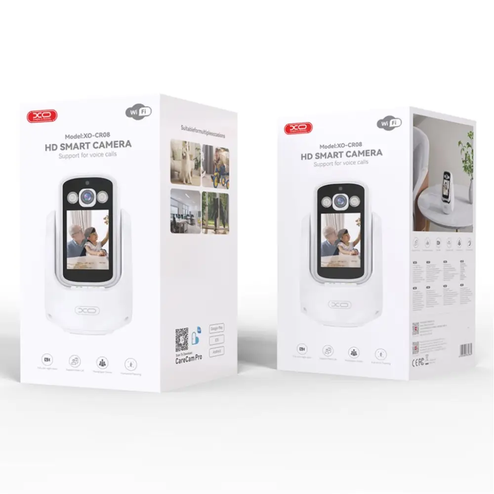 Камера XO CR08 200W Pixel двостороння для відеодзвінків (2.4G+Bluetooth з Інтернетом) (Білий)