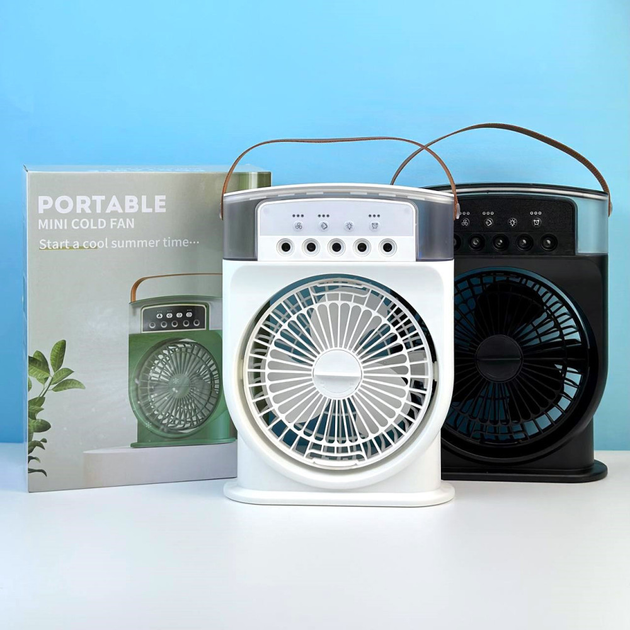 Портативний вентилятор Mini Cold Fan з розпилювальним охолодженням (Чорний)