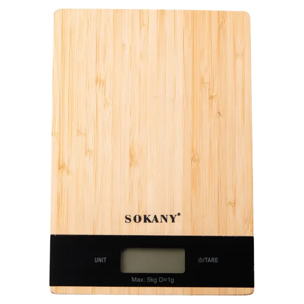 Electronic kitchen scales SOKANY SK-19025 up to 5 kg with a flat platform, wood.