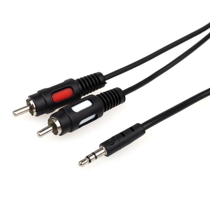 3.5-2RCA (tulip) cable Premium black 1.5m