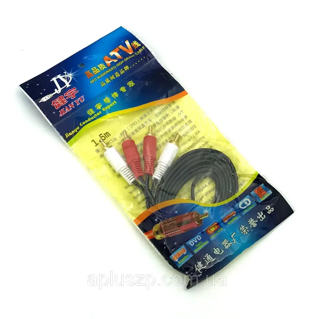 2RCA-2RCA (tulips) cable Premium ZIXUNLAN black 1.5m