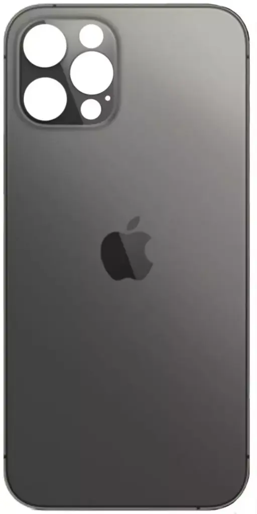 Back glass of the case for Apple iPhone 12 Pro Graphite (dark gray) (Big hole)