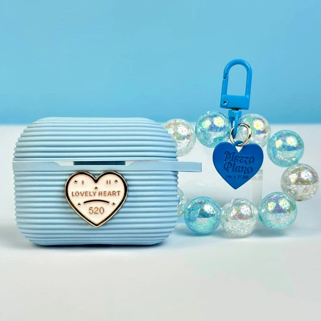 Silicone case Lovely Heart for AirPods 1/2 blue