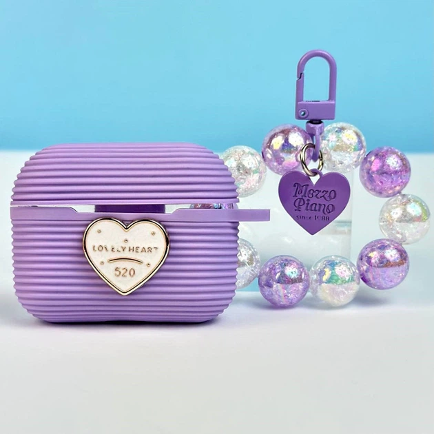 Silicone case Lovely Heart for AirPods 1/2 фіолетовий