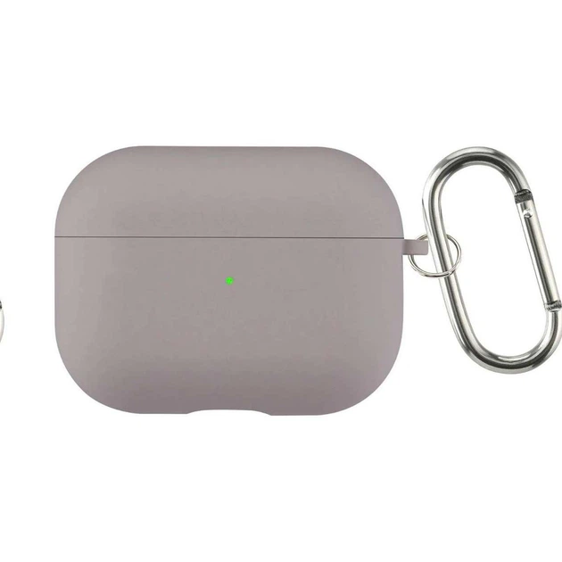 Silicone case З яблуком для AirPods Pro 2 тісно сірий