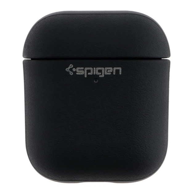 Silicone case Spigen Leather Armor Carabin for AirPods 1/2 (Чорний)