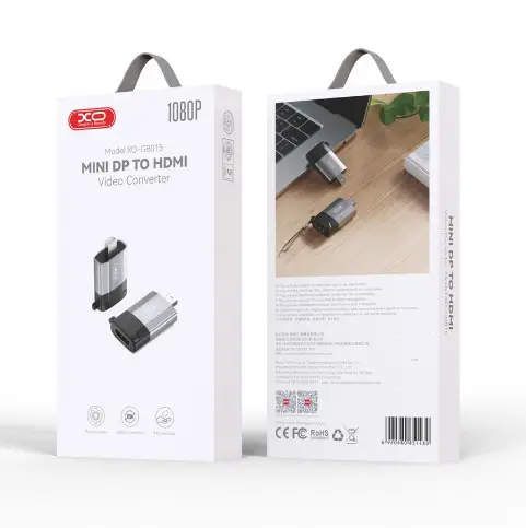 Перехідник XO GB015 MINI DP to HDMI female (Сірий)