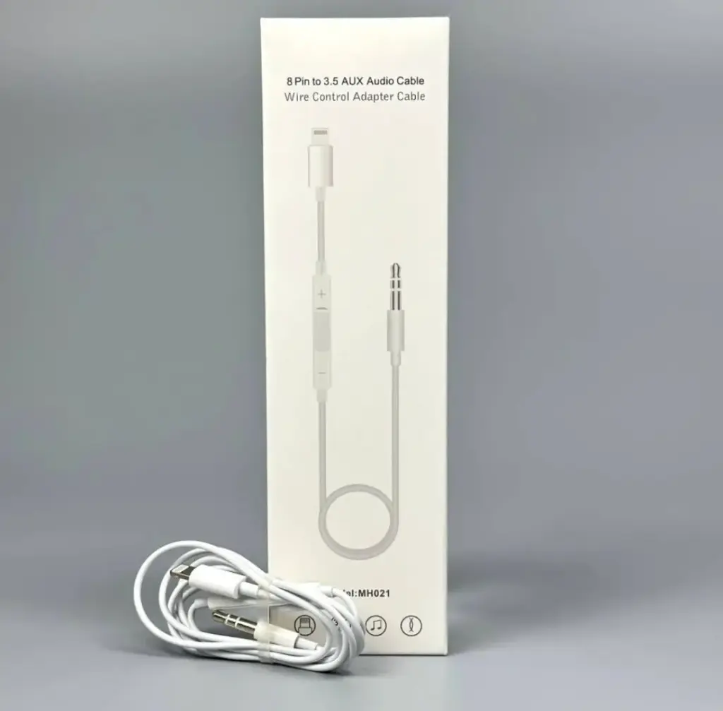 AUX MH-021 Lightning to 3.5 Jack wire control adapter cable (білий)