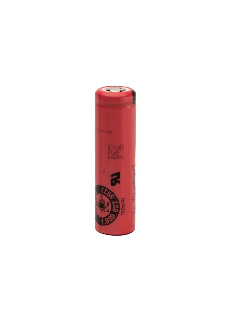 Battery 14500/AA lithium-ion (Li-Ion) Sanyo UR14500AC depaket, 740mAh, 1.52A, 4.2/3.7/2.8V, flat top, Red
