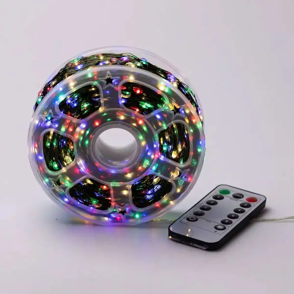 Гірлянда Роса нитка 2000 LED довжина 200 м з пультом від мережі, мультиколор