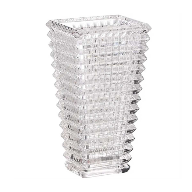 Vase of decorative Longstar glass under the crunching 27 cm transparent