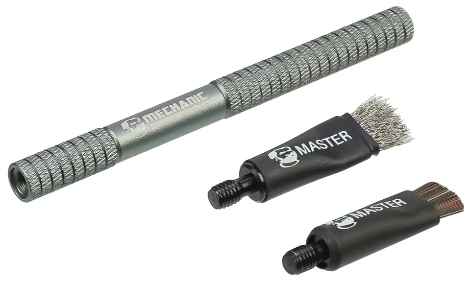 Mechanic Glue removal brush, double-sided with nylon and steel bristles