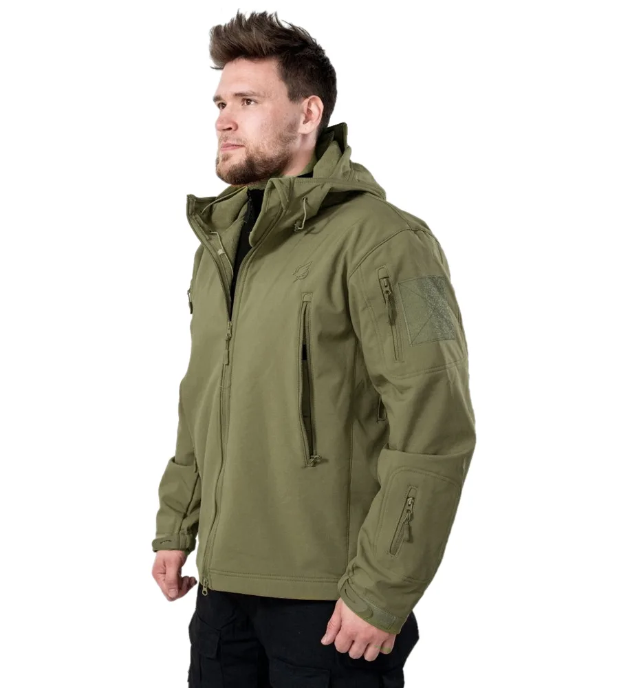 Зимова тактична куртка Eagle Soft Shell WJ-17 із флісом Green Olive 5XL