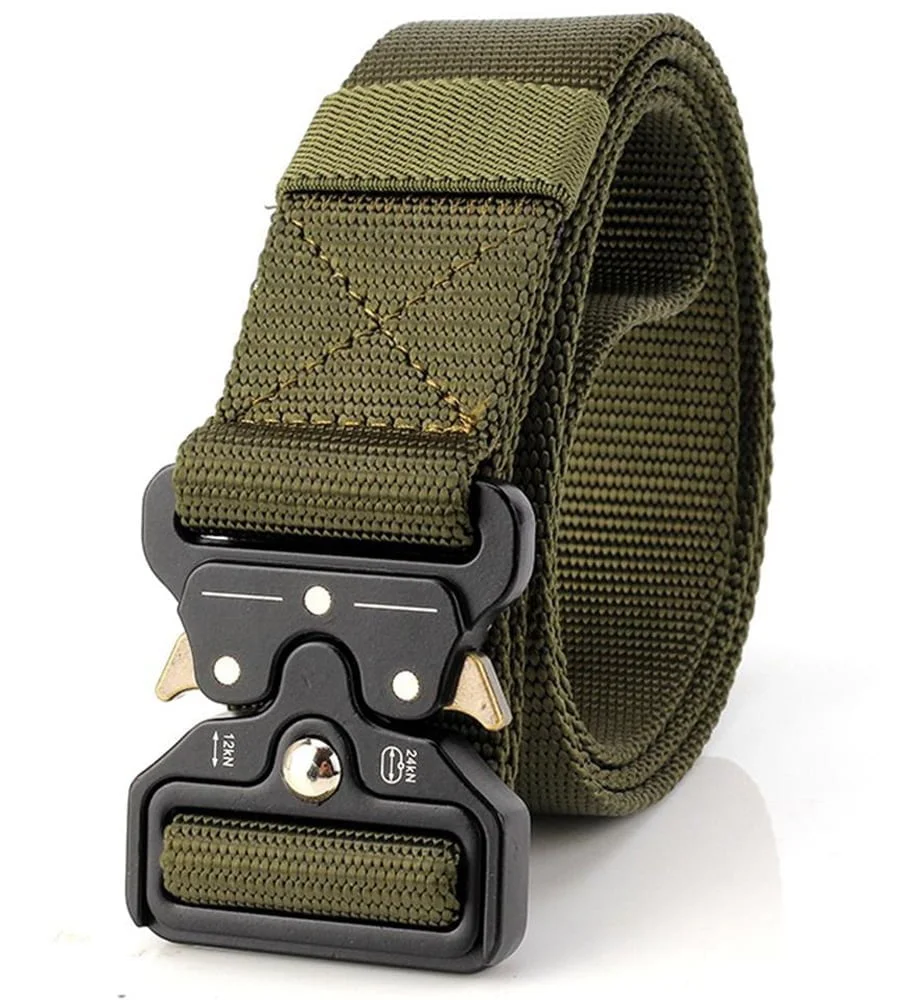 Tactical belt Assault Belt with metal buckle 125 cm Green