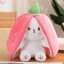 Toy soft-transformer Bunny with ears of strawberries 45cm Art-0274 (white-pink)