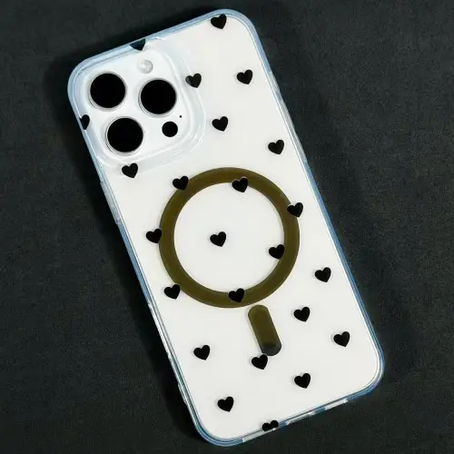 Transparent Case with Print MagSafe IPhone 12 2020/12 Heart