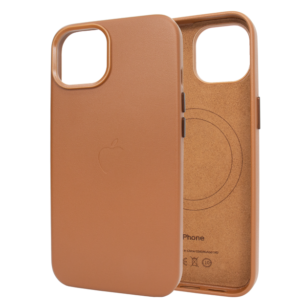 Logo Leather AirCase Camera MagSafe IPhone 14 помаранчевий