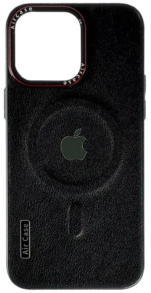 Logo Leather AirCase Camera MagSafe IPhone 15 чорний