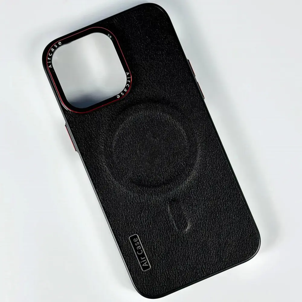 Logo Leather AirCase Camera MagSafe IPhone 13 Pro black
