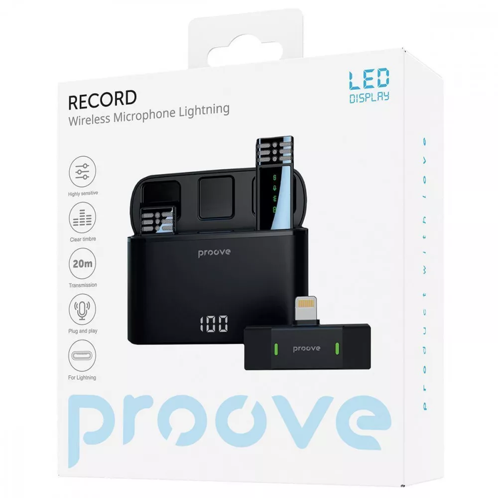 Бездротовий петличний мікрофон Proove Record Lightning