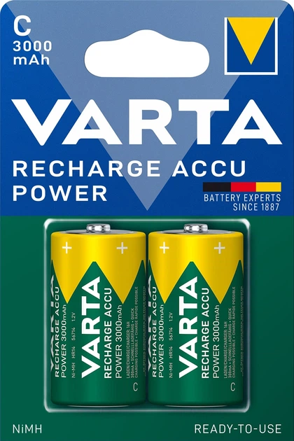 Акумулятор універсальний Varta Rechargeable Accu C 3000 мАг BLI 2 Ni-MH (56714101402) (4008496550739)-