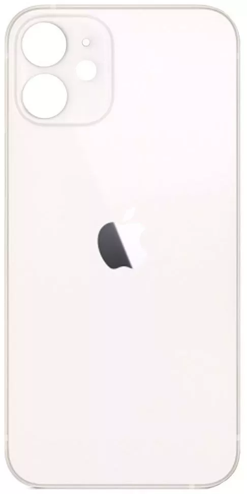 Кришка задня iPhone 12 White (великий виріз під камеру)